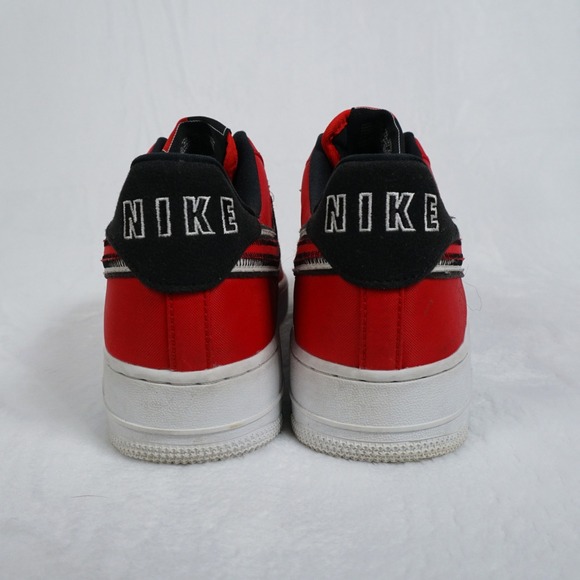 Nike Air Force 1 Low \'Reverse Stitch\' Mens 9.5 University Red Retro Sneakers Y2K